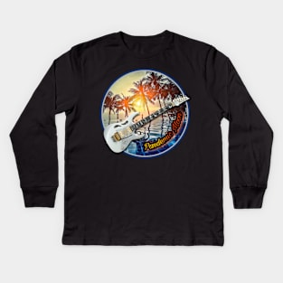 Pandemic Moon- Electric Sunset UNDERGLOW SERIES - Orange Glow Kids Long Sleeve T-Shirt